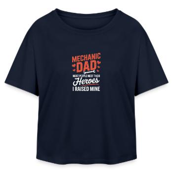 Mechanic Dad Heroes I Raised Mine Papa - Relaxed Fit Women's Modal Cotton T-Shirt by Stanley/Stella - navy - Front - AI Model Female 172 light (172cm)