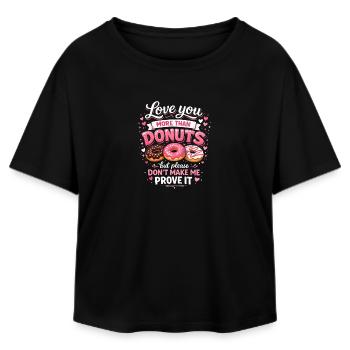 Funny Donut Pastry Sweets Dessert Foodie Humor - Relaxed Fit Women's Modal Cotton T-Shirt by Stanley/Stella - black - Front - AI Model Female 172 light (172cm)