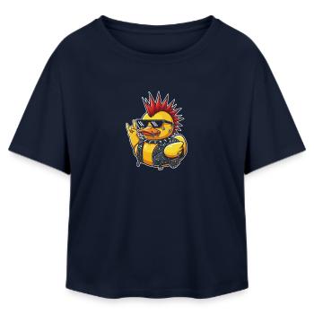 Punkente mit Spike-Sonnenbrille - Relaxed Fit Frauen Modal Cotton T-Shirt von Stanley/Stella - Navy - Vorne - AI Model Female 172 light (172cm)