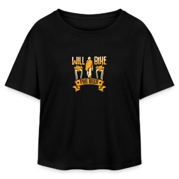 Cycliste Bière Dit Tournée à vélo Buveur de bière - T-shirt femme coupe décontractée en coton modal Stanley/Stella - noir - Devant - AI Model Female 172 light (172cm)
