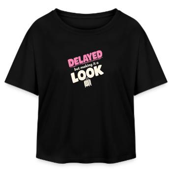 Travel anxiety humor, airport chaos, flying is - Relaxed Fit Women's Modal Cotton T-Shirt by Stanley/Stella - black - Front - AI Model Female 172 light (172cm)