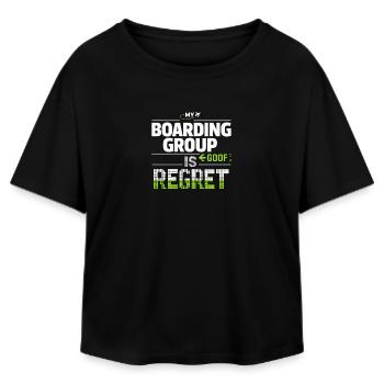 Travel anxiety humor, airport chaos, flying is - Relaxed Fit Women's Modal Cotton T-Shirt by Stanley/Stella - black - Front - AI Model Female 172 light (172cm)