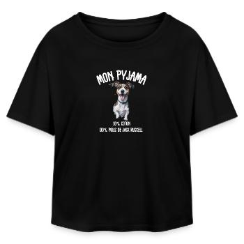Jack Russell Hundepyjama-Humor - Relaxed Fit Frauen Modal Cotton T-Shirt von Stanley/Stella - Schwarz - Vorne - AI Model Female 172 light (172cm)