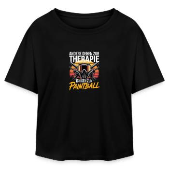 Others go to therapy I go to paintball - Relaxed Fit Women's Modal Cotton T-Shirt by Stanley/Stella - black - Front - AI Model Female 172 light (172cm)