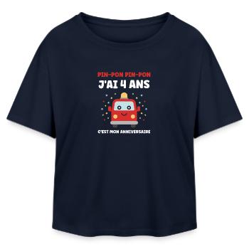 4 years - Relaxed Fit Women's Modal Cotton T-Shirt by Stanley/Stella - navy - Front - AI Model Female 172 light (172cm)