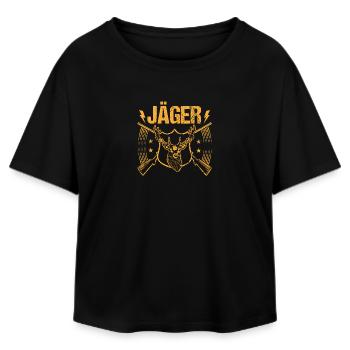 Hunting Hunting Huntsman Hunters - Relaxed Fit Women's Modal Cotton T-Shirt by Stanley/Stella - black - Front - AI Model Female 172 light (172cm)