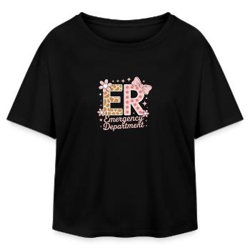 Emergency Room Sayings Gift for Caregivers - Relaxed Fit Women's Modal Cotton T-Shirt by Stanley/Stella - black - Front - AI Model Female 172 light (172cm)