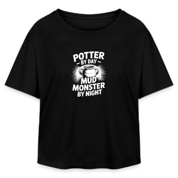 Pottery Artists Monster By Night Pottery - Relaxed Fit Frauen Modal Cotton T-Shirt von Stanley/Stella - Schwarz - Vorne - AI Model Female 172 light (172cm)