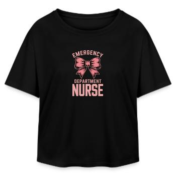 Emergency Room Sayings Gift for Caregivers - Relaxed Fit Women's Modal Cotton T-Shirt by Stanley/Stella - black - Front - AI Model Female 172 light (172cm)