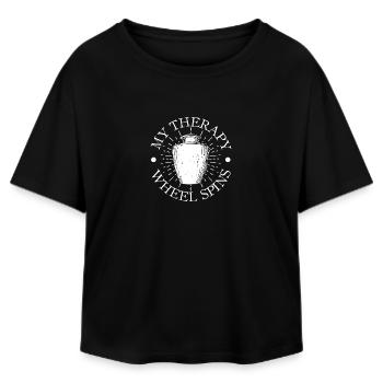Pottery Artists My Therapy Pottery - Relaxed Fit Frauen Modal Cotton T-Shirt von Stanley/Stella - Schwarz - Vorne - AI Model Female 172 light (172cm)