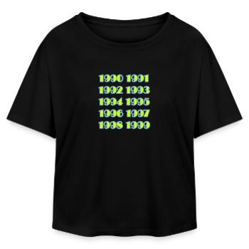 90er Retro Vintage Style Nostalgie - Relaxed Fit Frauen Modal Cotton T-Shirt von Stanley/Stella - Schwarz - Vorne - AI Model Female 172 light (172cm)