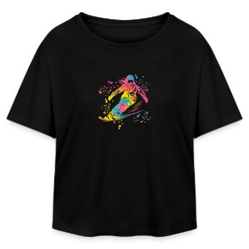 Ski alpin Sports d’hiver Ski nordique - T-shirt femme coupe décontractée en coton modal Stanley/Stella - noir - Devant - AI Model Female 172 light (172cm)