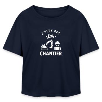 J'peux pas j'ai chantier - T-shirt femme coupe décontractée en coton modal Stanley/Stella - marine - Devant - AI Model Female 172 light (172cm)