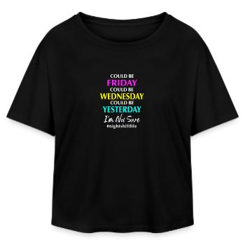 Night Shift Hospital Nursing Nurse - Relaxed Fit Women's Modal Cotton T-Shirt by Stanley/Stella - black - Front - AI Model Female 172 light (172cm)