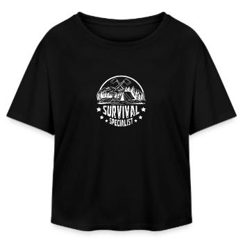 Bushcraft Survival Specialist - Relaxed Fit Women's Modal Cotton T-Shirt by Stanley/Stella - black - Front - AI Model Female 172 light (172cm)