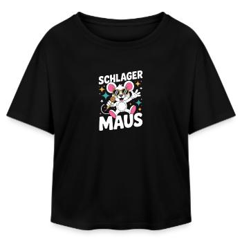 Schlager Maus Party Crew JGA Frauen Schlagermaus - Relaxed Fit Frauen Modal Cotton T-Shirt von Stanley/Stella - Schwarz - Vorne - AI Model Female 172 light (172cm)