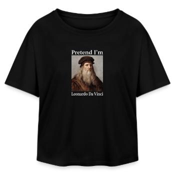 Fais comme si j’étais Léonard de Vinci - T-shirt femme coupe décontractée en coton modal Stanley/Stella - noir - Devant - AI Model Female 172 light (172cm)