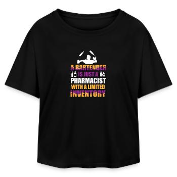 bartender waiter bartender bartender - Relaxed Fit Women's Modal Cotton T-Shirt by Stanley/Stella - black - Front - AI Model Female 172 light (172cm)