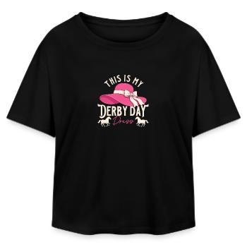 This Is My Dress Derby Horse Racing Humor - Relaxed Fit Women's Modal Cotton T-Shirt by Stanley/Stella - black - Front - AI Model Female 172 light (172cm)