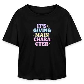Main Character Vibes - Relaxed Fit Women's Modal Cotton T-Shirt by Stanley/Stella - black - Front - AI Model Female 172 light (172cm)