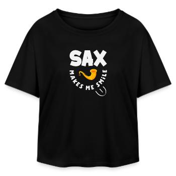 Saxophone - T-shirt femme coupe décontractée en coton modal Stanley/Stella - noir - Devant - AI Model Female 172 light (172cm)