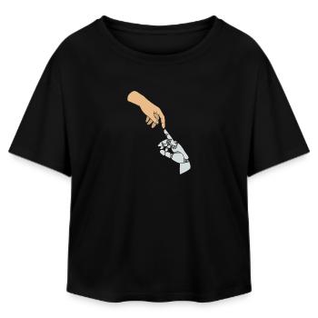 GPT Artificial Intelligence - Relaxed Fit Women's Modal Cotton T-Shirt by Stanley/Stella - black - Front - AI Model Female 172 light (172cm)