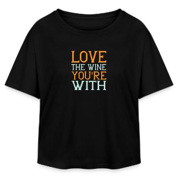 Love wine - Relaxed Fit Women's Modal Cotton T-Shirt by Stanley/Stella - black - Front - AI Model Female 172 light (172cm)