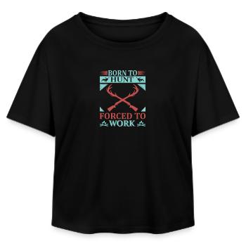 Geboren zum jagen, gezwungen zum arbeiten - Relaxed Fit Frauen Modal Cotton T-Shirt von Stanley/Stella - Schwarz - Vorne - AI Model Female 172 light (172cm)