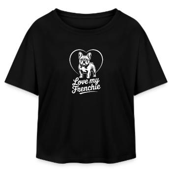 Love My Frenchie Heart Bulldog - T-shirt femme coupe décontractée en coton modal Stanley/Stella - noir - Devant - AI Model Female 172 light (172cm)