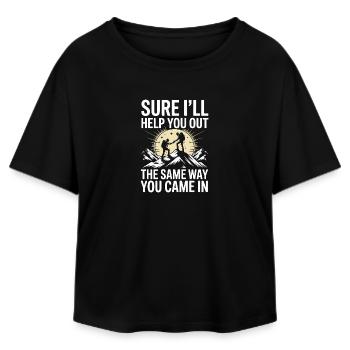 Helping You Sarcastic Hiking Humor Quote Design - Relaxed Fit Frauen Modal Cotton T-Shirt von Stanley/Stella - Schwarz - Vorne - AI Model Female 172 light (172cm)