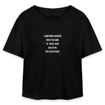 Asking for directions - Relaxed Fit Women's Modal Cotton T-Shirt by Stanley/Stella - black - Front - AI Model Female 172 light (172cm)