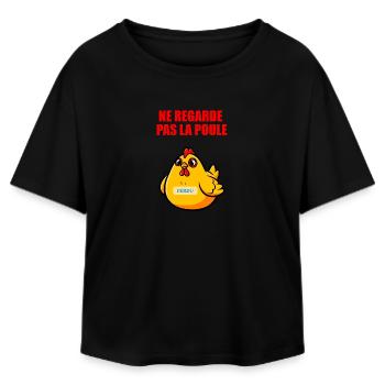 Nicht auf das Huhn schauen – Absurder Humor - Relaxed Fit Frauen Modal Cotton T-Shirt von Stanley/Stella - Schwarz - Vorne - AI Model Female 172 light (172cm)