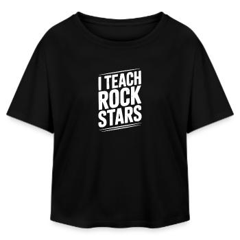 I Teach Rock Stars - Relaxed Fit Women's Modal Cotton T-Shirt by Stanley/Stella - black - Front - AI Model Female 172 light (172cm)