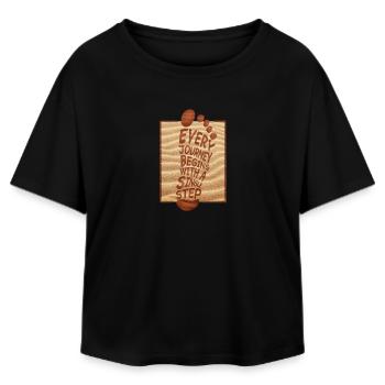 Sommer Strand Urlaub Sand - Relaxed Fit Frauen Modal Cotton T-Shirt von Stanley/Stella - Schwarz - Vorne - AI Model Female 172 light (172cm)