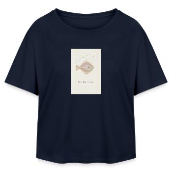 Mon cher Scholli fish design - T-shirt femme coupe décontractée en coton modal Stanley/Stella - marine - Devant - AI Model Female 172 light (172cm)
