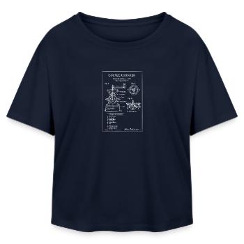 Vintage Kaffeemühle-Bauplan - Relaxed Fit Frauen Modal Cotton T-Shirt von Stanley/Stella - Navy - Vorne - AI Model Female 172 light (172cm)