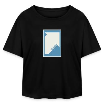 Direction Poster Blue – Modern Minimal - Relaxed Fit Women's Modal Cotton T-Shirt by Stanley/Stella - black - Front - AI Model Female 172 light (172cm)