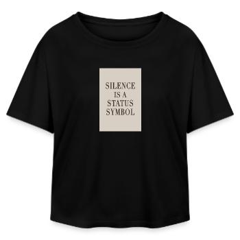 Silence is a Status Symbol – Quiet Luxury - Relaxed Fit Women's Modal Cotton T-Shirt by Stanley/Stella - black - Front - AI Model Female 172 light (172cm)