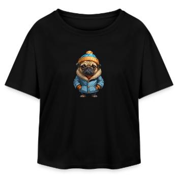 Tenue Pug Automne Hiver - T-shirt femme coupe décontractée en coton modal Stanley/Stella - noir - Devant - AI Model Female 172 light (172cm)