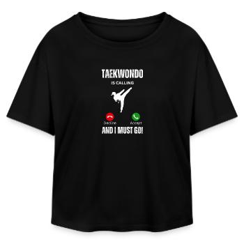 Taekwondo Calls And I Must Go - Relaxed Fit Women's Modal Cotton T-Shirt by Stanley/Stella - black - Front - AI Model Female 172 light (172cm)