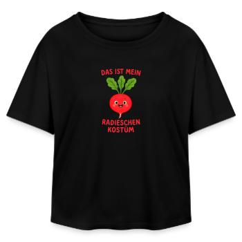 Radish Costume Vegetable Carnival Vegan - Relaxed Fit Women's Modal Cotton T-Shirt by Stanley/Stella - black - Front - AI Model Female 172 light (172cm)