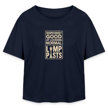 How to Look Normal on Lanterns | Geocaching Humor - Relaxed Fit Women's Modal Cotton T-Shirt by Stanley/Stella - navy - Front - AI Model Female 172 light (172cm)