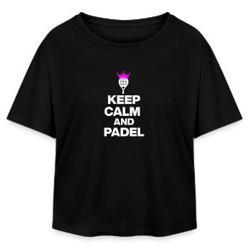 KEEP CALM AND PADEL! SMASH IT PADEL FANS AND SPORTS - Relaxed Fit Women's Modal Cotton T-Shirt by Stanley/Stella - black - Front - AI Model Female 172 light (172cm)