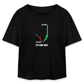Buy low sell high Stock Market Stock Market Trader - Relaxed Fit Women's Modal Cotton T-Shirt by Stanley/Stella - black - Front - AI Model Female 172 light (172cm)
