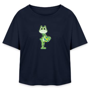 Frog Volleyball Player Volleyball Sports - Relaxed Fit Women's Modal Cotton T-Shirt by Stanley/Stella - navy - Front - AI Model Female 172 light (172cm)