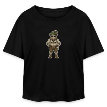 Jardin à bière Wildschwein Jäger Alpen - T-shirt femme coupe décontractée en coton modal Stanley/Stella - noir - Devant - AI Model Female 172 light (172cm)