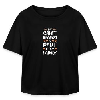 My St. Bernard family favorite - Relaxed Fit Women's Modal Cotton T-Shirt by Stanley/Stella - black - Front - AI Model Female 172 light (172cm)