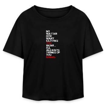 You, always think naked – 24/7 sexy cool - Relaxed Fit Women's Modal Cotton T-Shirt by Stanley/Stella - black - Front - AI Model Female 172 light (172cm)