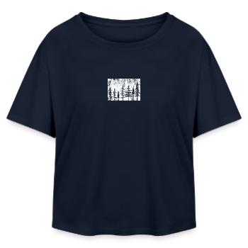 Silhouette Forêt Monochrome - T-shirt femme coupe décontractée en coton modal Stanley/Stella - marine - Devant - AI Model Female 172 light (172cm)