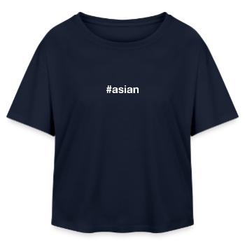 ASIAN Asien Hashtag - Relaxed Fit Frauen Modal Cotton T-Shirt von Stanley/Stella - Navy - Vorne - AI Model Female 172 light (172cm)